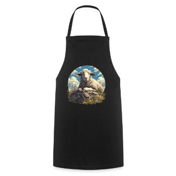 Sheep Sheep - Cooking Apron - black - Front - AI Model Male 185 dark (185cm)
