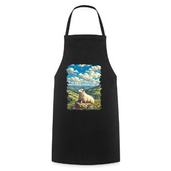 Sheep Sheep - Cooking Apron - black - Front - AI Model Male 185 dark (185cm)
