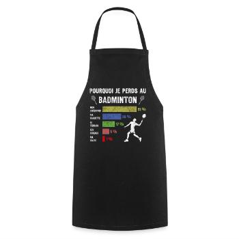I Can't I Badminton Gift Idea Humor Dad - Cooking Apron - black - Front - AI Model Male 185 dark (185cm)