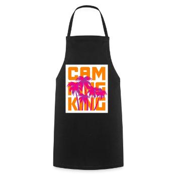 Camping King Palm Trees Holiday Camper King Chef - Cooking Apron - black - Front - AI Model Male 185 dark (185cm)
