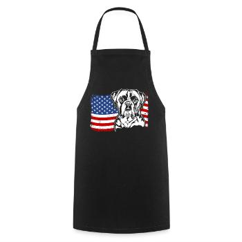 Boxer US Amérique Drapeau Chiens Chien Wilsigns - Tablier de cuisine - noir - Devant - AI Model Male 185 dark (185cm)