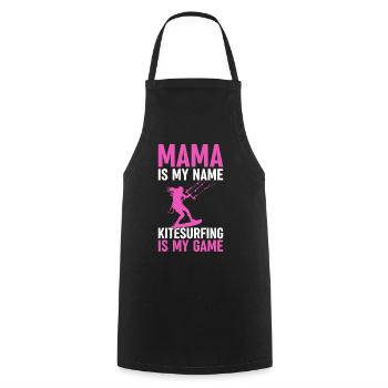 Kiteboarding Mama est mon nom, Kitesurf est mon nom - Tablier de cuisine - noir - Devant - AI Model Male 185 dark (185cm)