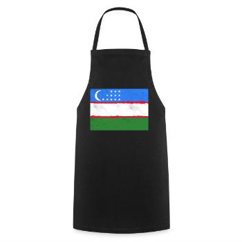 Flagge von Usbekistan - Kochschürze - Schwarz - Vorne - AI Model Male 185 dark (185cm)