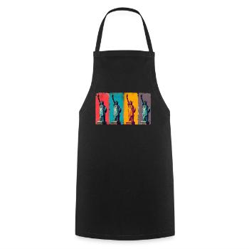 Statue de la Liberté États-Unis Pop Art Patriotique Warhol - Tablier de cuisine - noir - Devant - AI Model Male 185 dark (185cm)