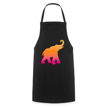 Elephant Course Yoga Colorful India Meditation - Cooking Apron - black - Front - AI Model Male 185 dark (185cm)