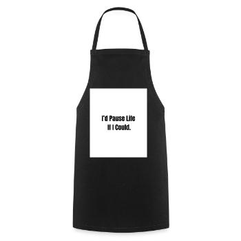 Pause Life – Existential Mood - Cooking Apron - black - Front - AI Model Male 185 dark (185cm)