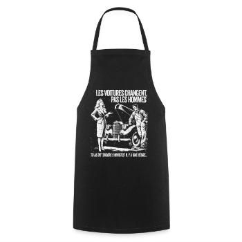 Voitures Changent Pas Les Hommes - Tablier de cuisine - noir - Devant - AI Model Male 185 dark (185cm)