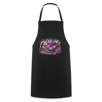 Neon Monster Auto Graffiti Design - Kochschürze - Schwarz - Vorne - AI Model Male 185 dark (185cm)