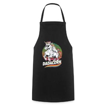 Dadacorn Lustiges Einhorn Motiv für Väter - Kochschürze - Schwarz - Vorne - AI Model Male 185 dark (185cm)