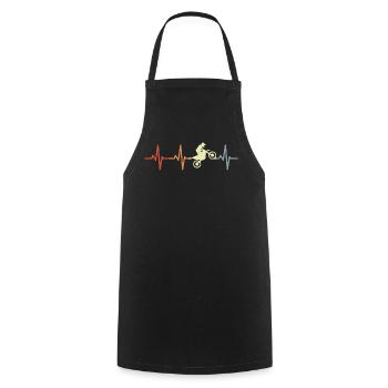 Heart Line Motocross Riders - Cooking Apron - black - Front - AI Model Male 185 dark (185cm)