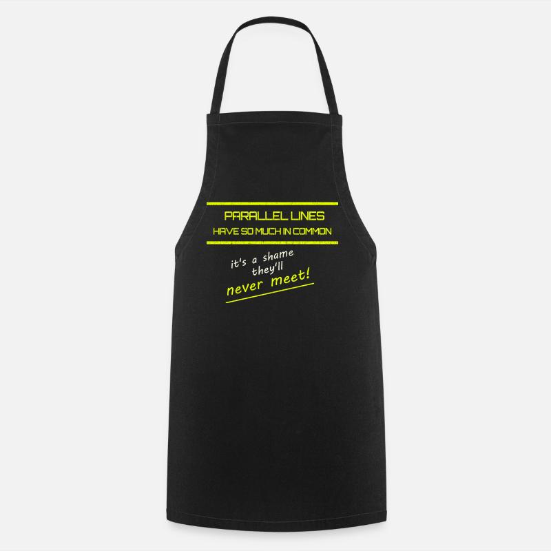 Funny Parallel Lines Math Tee - Cooking Apron - black