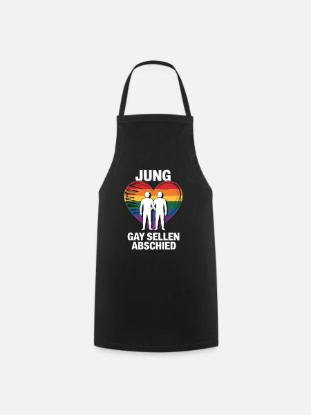 Junggesellenabschied Gay Herz Regenbogen - Kochschürze - Schwarz