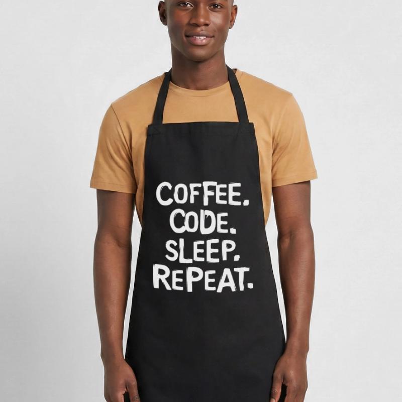 coffee code sleep - repeat Programmierer Arbeit Kochschürze