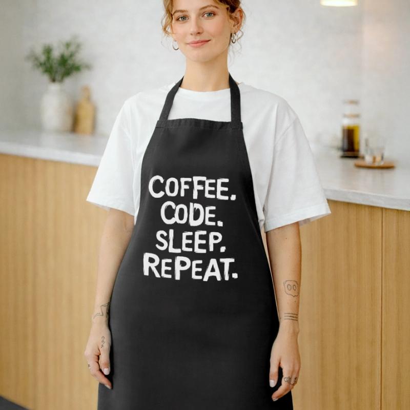coffee code sleep - repeat programmer work Cooking Apron
