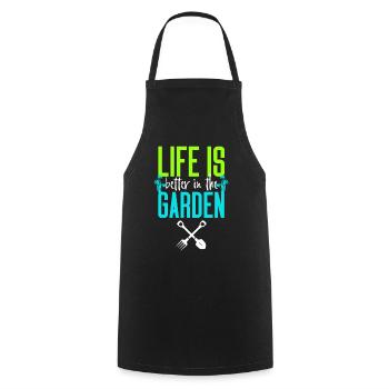 Life is Better in the Garden - Cooking Apron - black - Front - AI Model Male 185 dark (185cm)