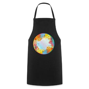 Colorful underwater world with corals - Cooking Apron - black - Front - AI Model Male 185 dark (185cm)