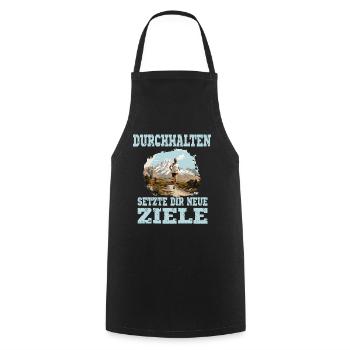 Durchhalten Setze Dir Neue Ziele Motivation Lauf - Kochschürze - Schwarz - Vorne - AI Model Male 185 dark (185cm)