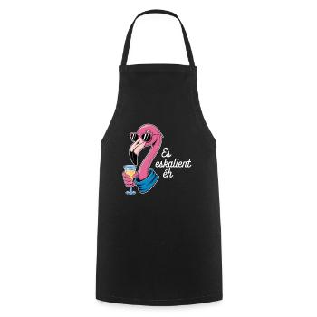 Es Eskalient Éh Flamingo mit Sonnenbrille und - Kochschürze - Schwarz - Vorne - AI Model Male 185 dark (185cm)