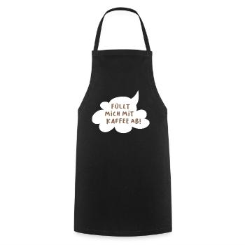 Nuage de café Bulle de dialogue Bureau Humour Dictons sympas - Tablier de cuisine - noir - Devant - AI Model Male 185 dark (185cm)
