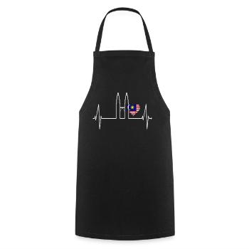 Kuala Lumpur Skyline Herzschlag Malaysia Love KLCC - Kochschürze - Schwarz - Vorne - AI Model Male 185 dark (185cm)