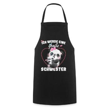Announcing offspring I'm going to be a big sister in 2027 - Cooking Apron - black - Front - AI Model Male 185 dark (185cm)
