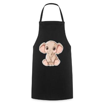 Elephant - Cooking Apron - black - Front - AI Model Male 185 dark (185cm)