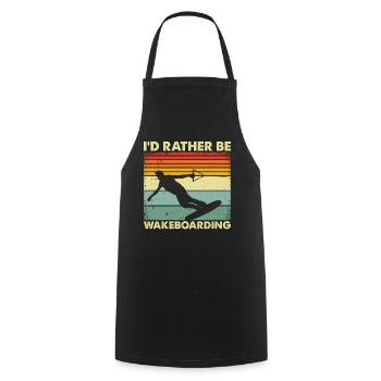 Je préfère faire du wakeboard - Wakesurf - Tablier de cuisine - noir - Devant - AI Model Male 185 dark (185cm)