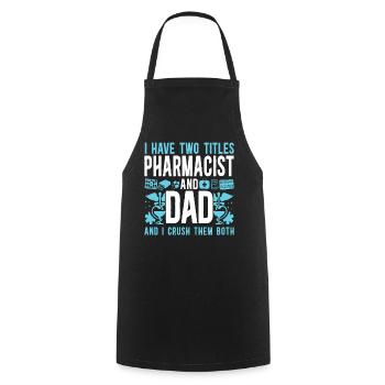 Technicien en pharmacie - Tablier de cuisine - noir - Devant - AI Model Male 185 dark (185cm)