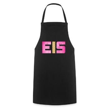 Eis Waffel Eisdiele Eiscreme Eiskrem Sommer pink - Kochschürze - Schwarz - Vorne - AI Model Male 185 dark (185cm)