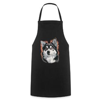 Stunning Husky Portrait in Vivid Colors - Cooking Apron - black - Front - AI Model Male 185 dark (185cm)
