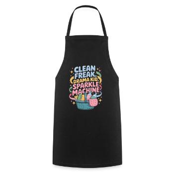 Clean Freak Drama Kid Sparkle Machine Perfect - Cooking Apron - black - Front - AI Model Male 185 dark (185cm)
