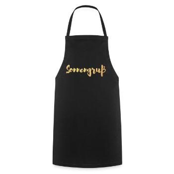 Sonnengruß Yoga Sonne Gold Handschrift om Namaste - Kochschürze - Schwarz - Vorne - AI Model Male 185 dark (185cm)