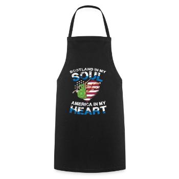 Scotland In My Soul America In My Soul - Cooking Apron - black - Front - AI Model Male 185 dark (185cm)