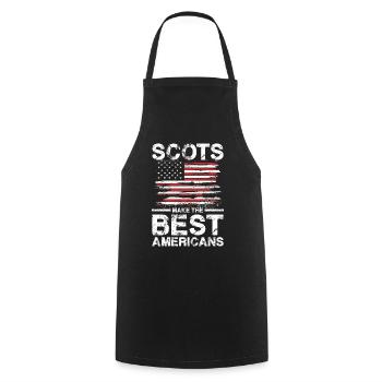 Scots Make The Best Americans Flag Pride - Cooking Apron - black - Front - AI Model Male 185 dark (185cm)