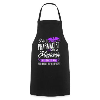 Technicien en pharmacie - Tablier de cuisine - noir - Devant - AI Model Male 185 dark (185cm)
