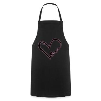 Cœur d’amour (lueur noire) - Tablier de cuisine - noir - Devant - AI Model Male 185 dark (185cm)