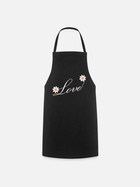 Blumenliebe Skript Design - Kochschürze - Schwarz