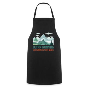 Ultra Running, Like Running But With Snacks - Cooking Apron - black - Front - AI Model Male 185 dark (185cm)