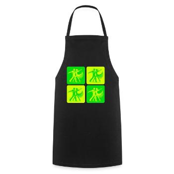 Elegant dancing couple vintage look - Cooking Apron - black - Front - AI Model Male 185 dark (185cm)