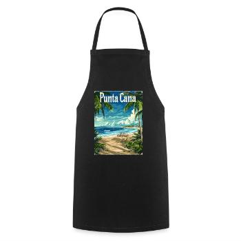 Punta Cana Tropical Paradise Beach idylle - Tablier de cuisine - noir - Devant - AI Model Male 185 dark (185cm)