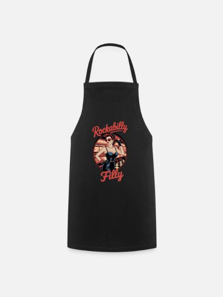 Rockabilly Filly Retro Vibes im Diner - Kochschürze - Schwarz