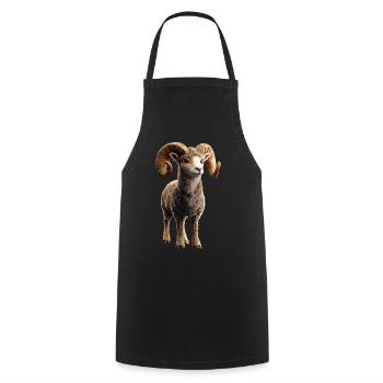 Bélier mouflon Bélier Mouton sauvage Mouton mâle - Tablier de cuisine - noir - Devant - AI Model Male 185 dark (185cm)
