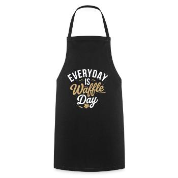 Every day waffle day is a miracle - Cooking Apron - black - Front - AI Model Male 185 dark (185cm)