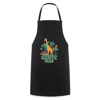 Giraffic Park Safari Adventure - Cooking Apron - black - Front - AI Model Male 185 dark (185cm)