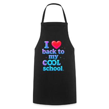 Neon Retro Back to School Design - Cooking Apron - black - Front - AI Model Male 185 dark (185cm)