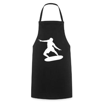 Silhouette de surfeur Surf Minimaliste - Tablier de cuisine - noir - Devant - AI Model Male 185 dark (185cm)