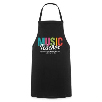 Illustration vibrante de professeur de musique - Tablier de cuisine - noir - Devant - AI Model Male 185 dark (185cm)