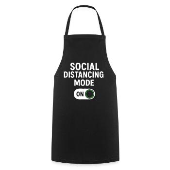 social distancing mode on - Cooking Apron - black - Front - AI Model Male 185 dark (185cm)