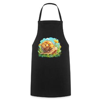 Schnecken Schnecke - Kochschürze - Schwarz - Vorne - AI Model Male 185 dark (185cm)