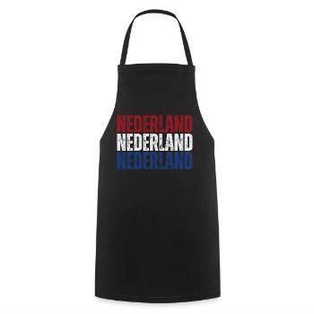 Netherlands flag, I love Holland - Cooking Apron - black - Front - AI Model Male 185 dark (185cm)